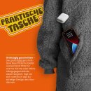 Kuschelhoodie für Herbst/Winter Sherpa Fleece Oversize EU 36–44 Anthrazit