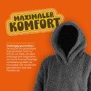 Kuschelhoodie für Herbst/Winter Sherpa Fleece Oversize EU 36–44 Anthrazit