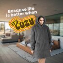 Kuschelhoodie für Herbst/Winter Sherpa Fleece Oversize EU 36–44 Anthrazit