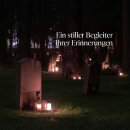 Grabkerze mit Blumen Motiv 72h Pfingstrose