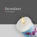 Grabkerze mit Blumen Motiv 72h Lilie