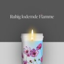 Grabkerze mit Blumen Motiv 72h Lilie