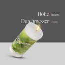 Grabkerze mit Blumen Motiv 72h Gänseblümchen