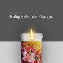 Grabkerze mit Blumen Motiv 72h Kosmosblume