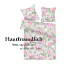 Bettwäsche-Set 2-teilig Baumwolle 135x200/80x80cm Flower Green