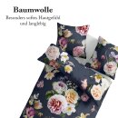 Bettwäsche-Set 2-teilig Baumwolle 135x200/80x80cm Flower Blue