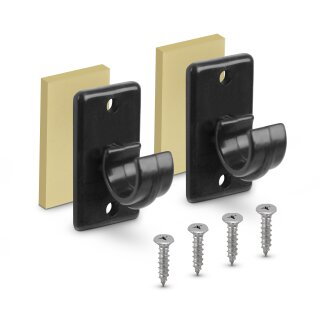 Ersatzträger Set für Cafehausstangen Schwarz-2,5cm (8er Pack)