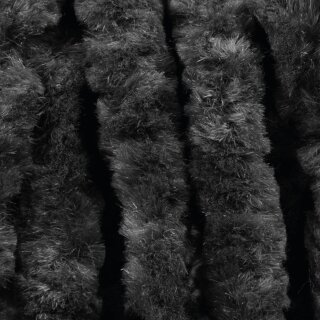 Flauschvorhangstrang Uni ( Schwarz ) - 185 cm