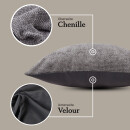 Kissenhülle aus Chenille hochwertig 60x60cm Silber