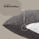 Kissenhülle Chenille Cross 60 cm x 60 cm Silber