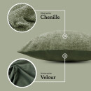 Kissenhülle aus Chenille hochwertig 60x60cm Salbei