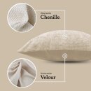 Dekorative Chenille Kissenhülle 60x60cm Offwhite