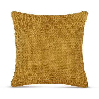 Kissenhülle aus Chenille hochwertig 60x60cm Senf