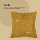 Kissenhülle aus Chenille hochwertig 60x60cm Senf
