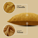 Kissenhülle aus Chenille hochwertig 60x60cm Senf