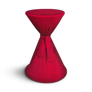 Stehtischhusse mit Schleife Polyester-Stretch Ø60x145cm Rot