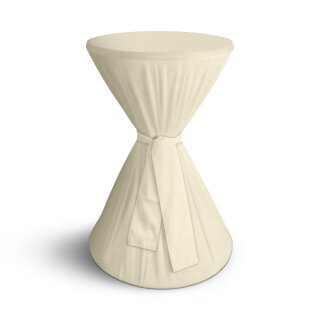 Stehtischhusse Polyester-Stretch Ø80x145cm Creme