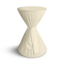 Stehtischhusse Polyester-Stretch Ø80x145cm Creme