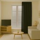 Gardine Blickdicht "Ellen" mit Universalband - 140x245 cm - Schwarz