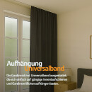 Gardine Blickdicht "Ellen" mit Universalband - 140x245 cm - Schwarz