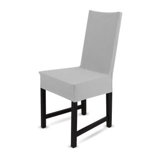 Stuhlhusse mit geradem Abschluss für Heim/Gastro Baumwolle Silber - 1er Pack