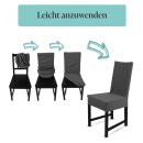 Stuhlhusse kurz - Baumwolle Silber - 2er Pack