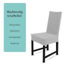 Stuhlhusse mit geradem Abschluss für Heim/Gastro Baumwolle Silber - 2er Pack