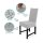 Stuhlhusse kurz - Baumwolle Silber - 2er Pack
