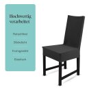 Stuhlhusse mit geradem Abschluss für Heim/Gastro Baumwolle Schwarz - 2er Pack