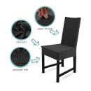 Stuhlhusse mit geradem Abschluss für Heim/Gastro Baumwolle Schwarz - 2er Pack