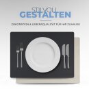 Platzset Tischset in Lederoptik 46x33cm Schwarz/Hellgrau (Uni) 4er Set