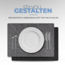 Platzset Tischset in Lederoptik 46x33cm Schwarz/Hellgrau (Struktur) 4er Set