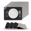 Platzset Tischset in Lederoptik 46x33cm Schwarz/Hellgrau...