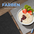 Platzset Tischset in Lederoptik 46x33cm Schwarz/Hellgrau (Struktur) 6er Set