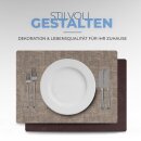 Platzset Tischset in Lederoptik 46x33cm Beige/Braun (Struktur) 4er Set