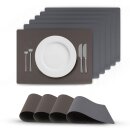 Platzset Tischset in Lederoptik 46x33cm Grau/Dunkelgrau...