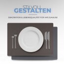 Platzset Tischset in Lederoptik 46x33cm Grau/Dunkelgrau (Uni) 6er Set
