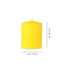 Stumpenkerzen Wachs unparfümiert Gelb Ø7cm x 8cm