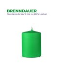 Stumpenkerzen Wachs unparfümiert Hellgrün Ø7cm x 8cm