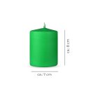 Stumpenkerzen Wachs unparfümiert Hellgrün Ø7cm x 8cm