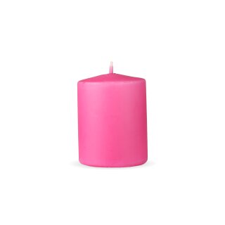 Stumpenkerzen "Rosa", Größe Ø7cm x Höhe: 8 cm, Wachskerzen lange Brenndauer bis zu 20h - unparfümierte Säulenkerze