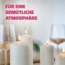 Stumpenkerzen "Rosa", Größe Ø7cm x Höhe: 8 cm, Wachskerzen lange Brenndauer bis zu 20h - unparfümierte Säulenkerze