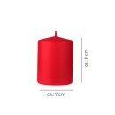 Stumpenkerzen Wachs unparfümiert Dunkelrot Ø7cm x 8cm