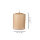 Stumpenkerzen Wachs unparfümiert Beige Ø7cm x 8cm