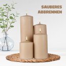 Stumpenkerzen Wachs unparfümiert Beige Ø7cm x 8cm