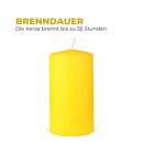 Stumpenkerzen Wachs unparfümiert Gelb Ø7cm x 12cm
