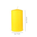Stumpenkerzen Wachs unparfümiert Gelb Ø7cm x 12cm