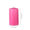 Stumpenkerzen Wachs unparfümiert Rosa Ø7cm x 12cm