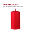 Stumpenkerzen Wachs unparfümiert Dunkelrot Ø7cm x 12cm