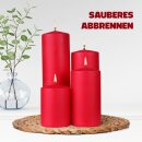 Stumpenkerzen Wachs unparfümiert Dunkelrot Ø7cm x 12cm